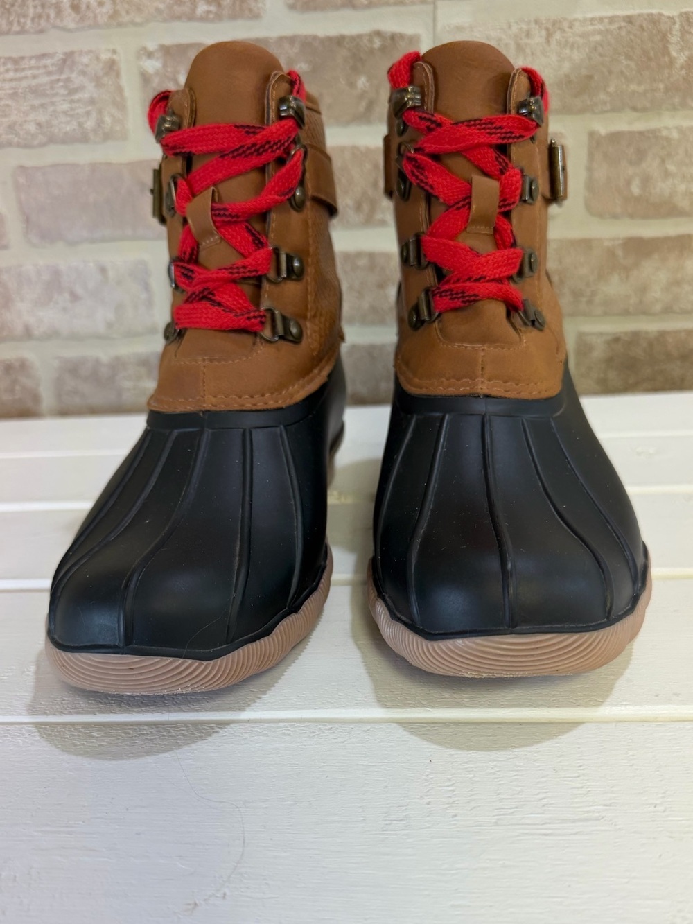 Maurices Jade Duck Boots Women’s Size 8 Brown Black Waterproof Rain Snow Hiking - Picture 3 of 10